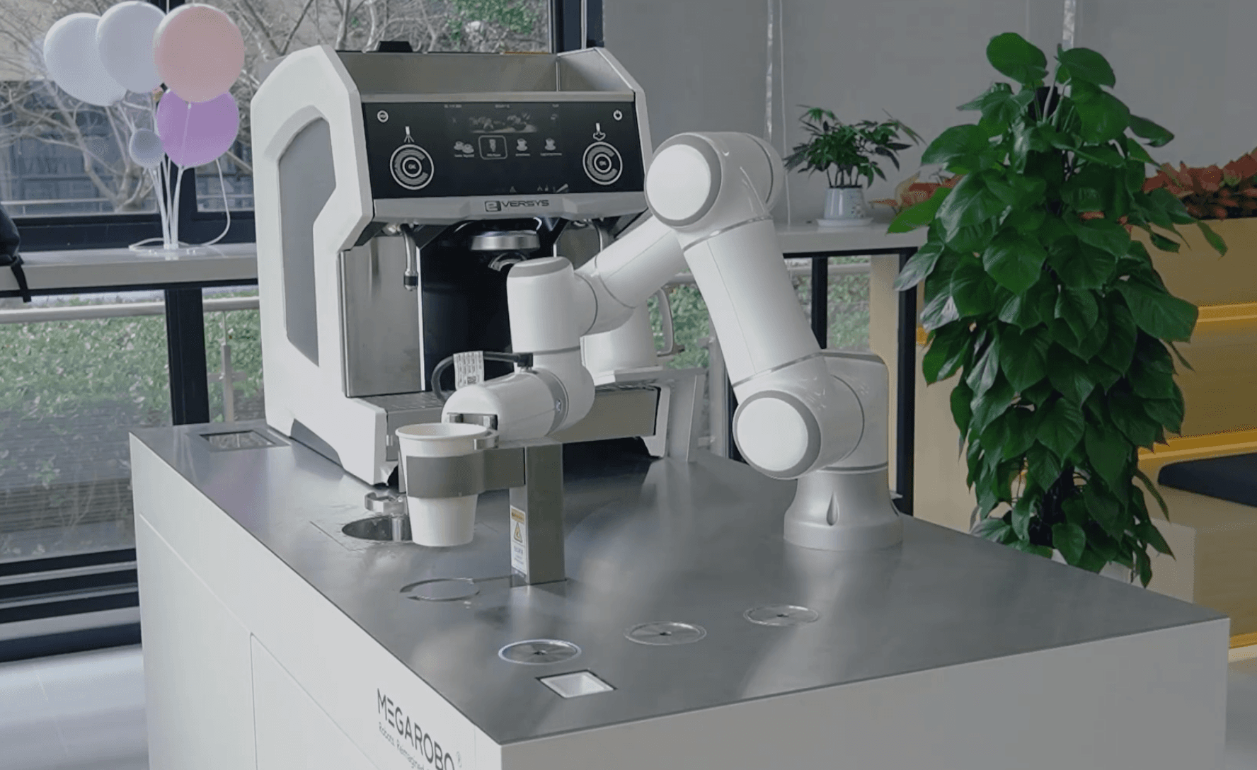 EC63 Barista Robot making Cappuccino