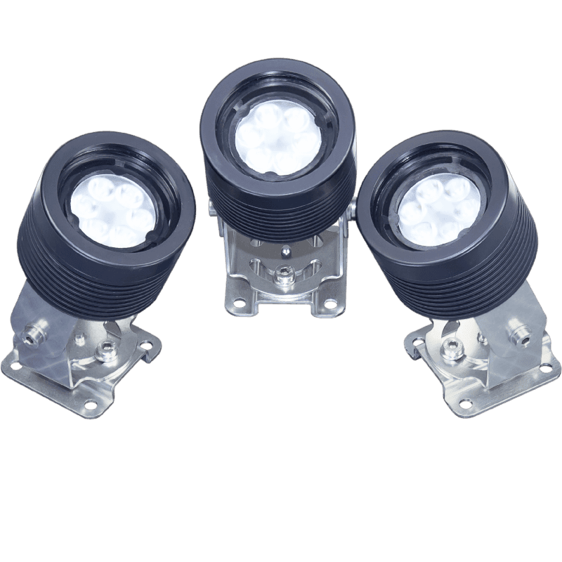 Semi-circle LED Machine luminaire SPOTLED II surface-mounted, 25° optics for flat light