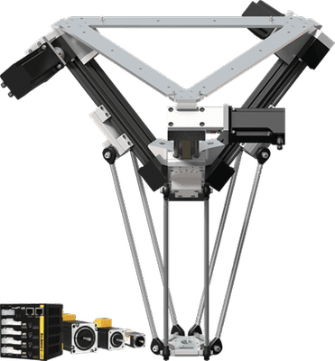 Robot delta : avec Ezi-SERVOII EtherCAT 3X système de pilotage, périmètre de travail d'un diamètre de 360 mm