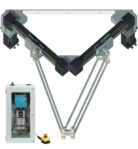 2-axis Delta Robot, Pre-Assembled, with Control Unit, Working Space Diameter 700 mm