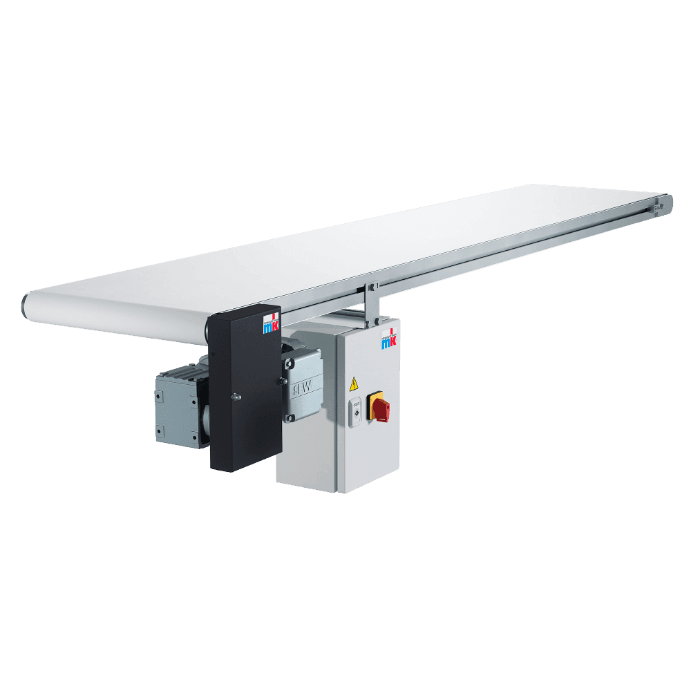Belt Conveyor GUF-P 2000 with 250 W for medium-weight parts, optional with control