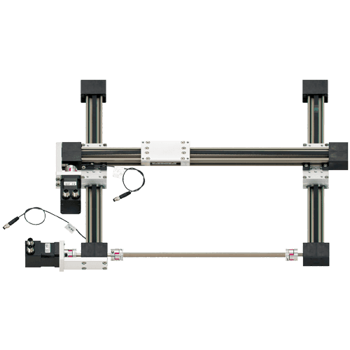 Flat Linear Robot - Stepper Motors with Stranded Wires without Encoder, Working Space 300x300 mm