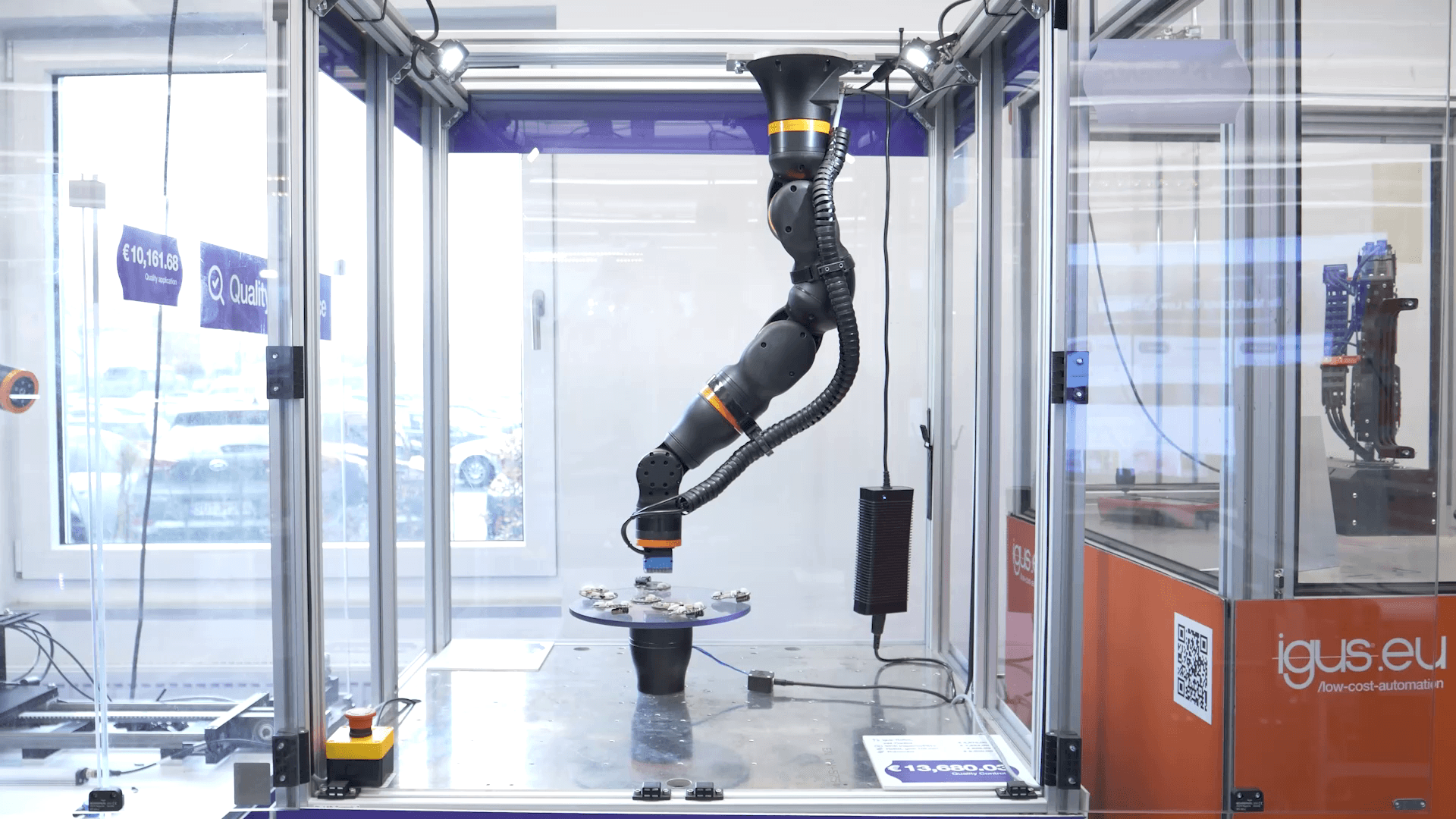 ReBeL cobot arm inspects circuit board quality